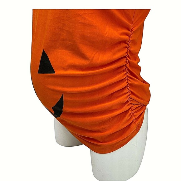 Time and Tru Maternity Top Size XL Pumpkin Short Sleeve Ruched Stretch - Picture 5 of 12